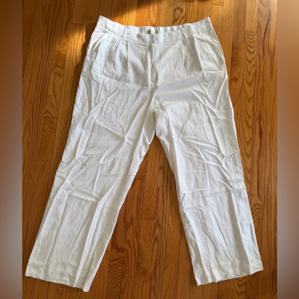 A&F Sloane Tailored Wide Leg Linen Pant - Picture 2 of 4